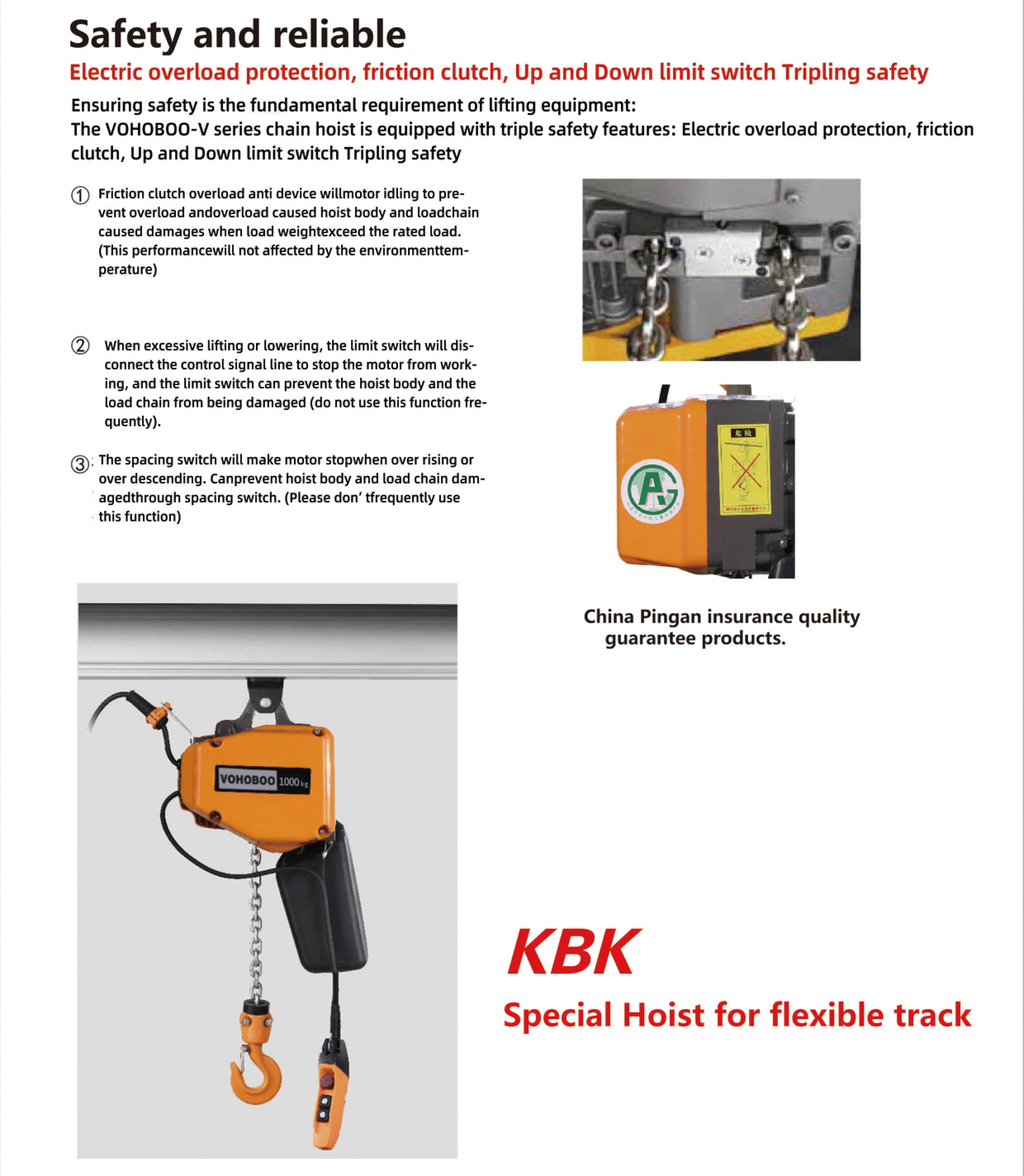 Подъемная таль Vohoboo 0 5 т 1 3 тип крючка стальная цепная дорожная тележка