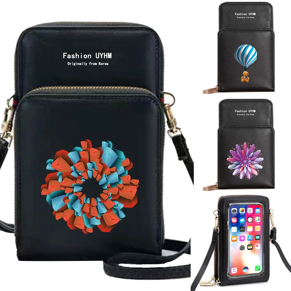 

Mobile Phone Bag Wallets Card Packet Women Storage Shoulder Crossbody Bags PU Leather Purse Handbag Touch Screen Cell Phone Pack
