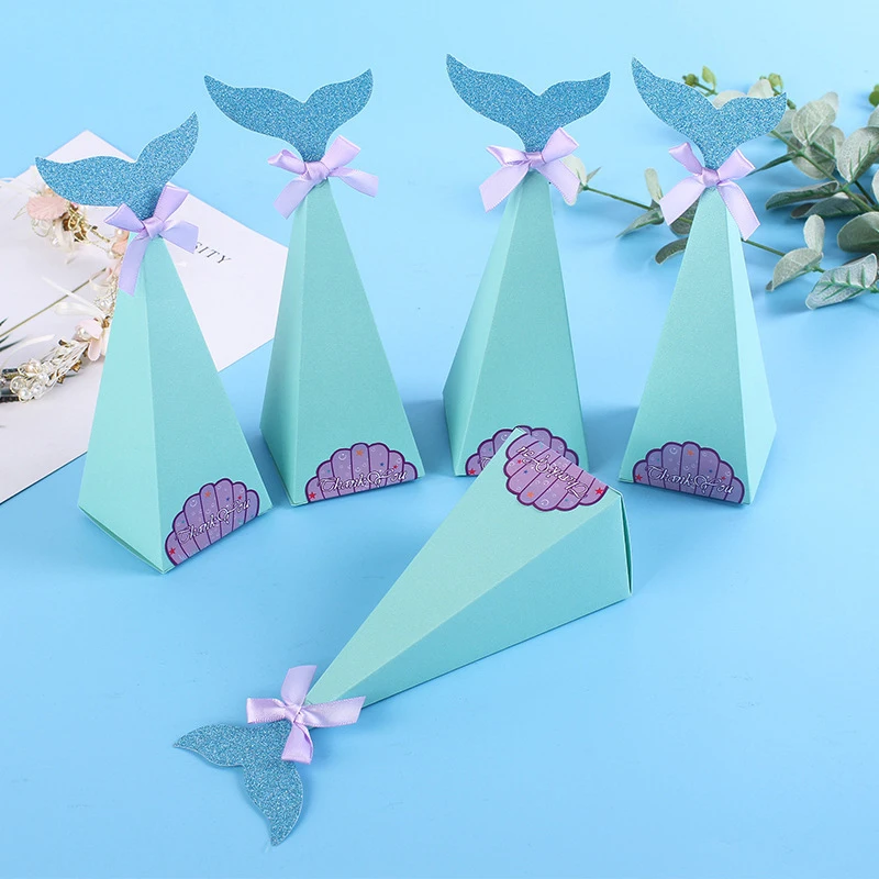 

10 шт. коробка конфет с хвостом русалки и павлином для детского дня рождения