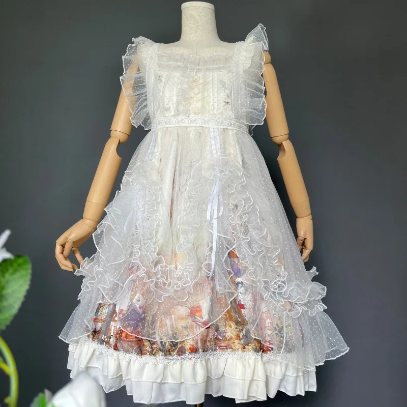 Винтажное платье-накидка в горошек из тюля