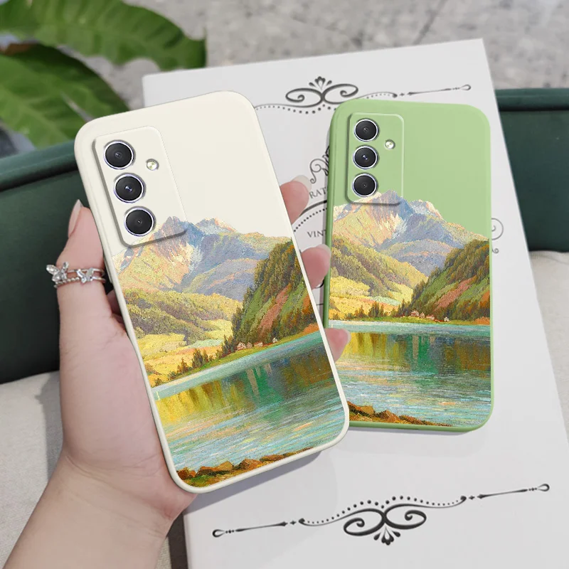 Чехол Glass Lake для Samsung A56 A36 A26 A16 A06 A54 A34 A24 A14 A04 A04E A73 A53 A33 A23 A13 A03 A72 A52 A52S A32 A22 A12 4G 5G