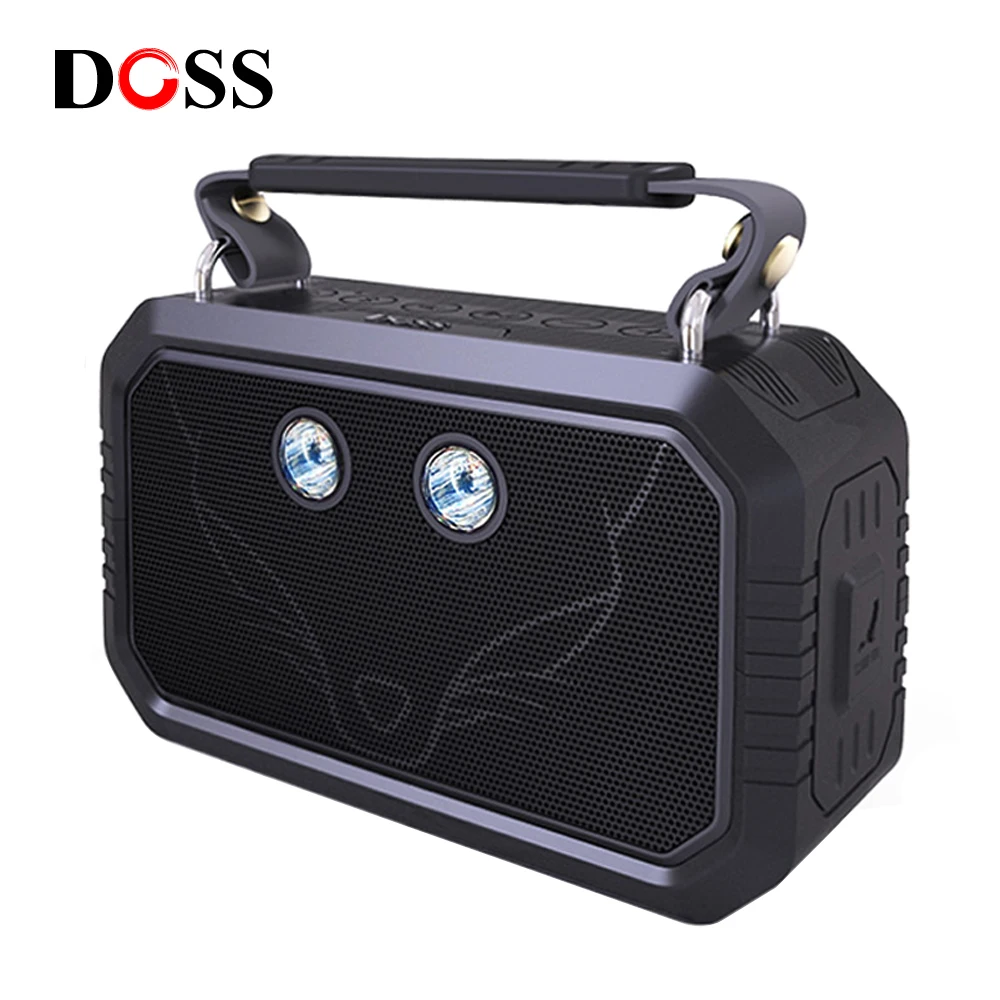 Фото Портативная Bluetooth-Колонка DOSS Traveler, Водонепроницаемая беспроводная стереоколонка с басами и музыкой, громкие динамики + искусственная кожа №1