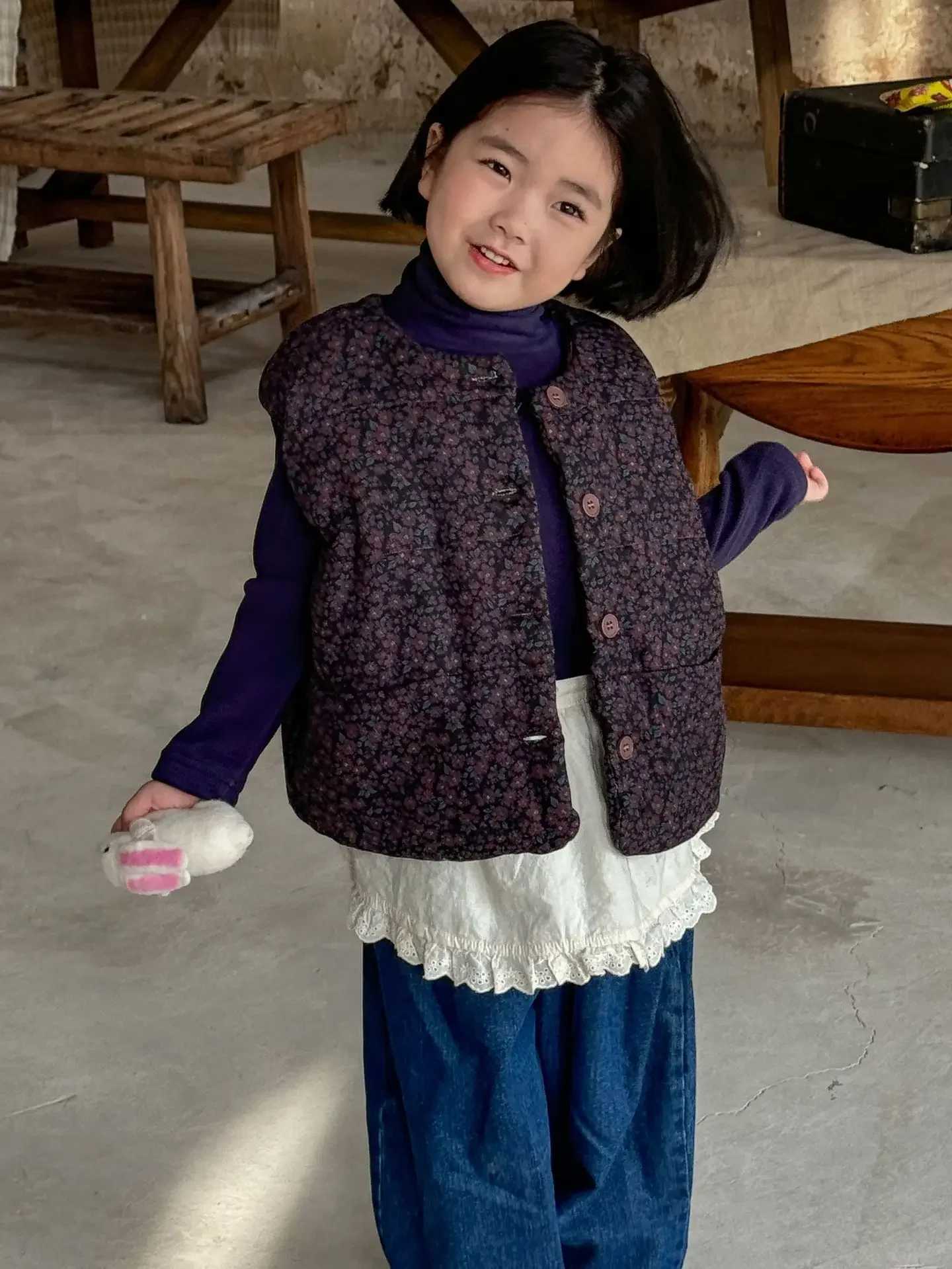 Жилеты для девочек 2024 зимняя новая детская одежда корейский стиль теплые толстые