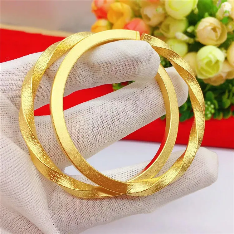 

Женский матовый браслет из чистого золота, 14 к