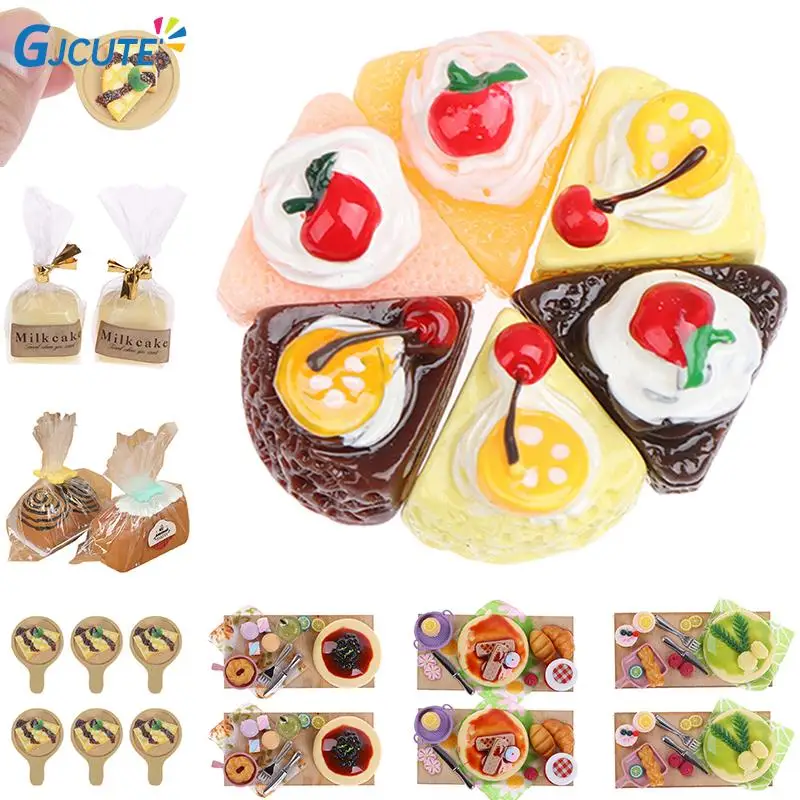 

Dollhouse Miniature Cake Bread DIY Dessert Mini Food for Barbies BJD Doll House Kitchen Furniture Accessories New