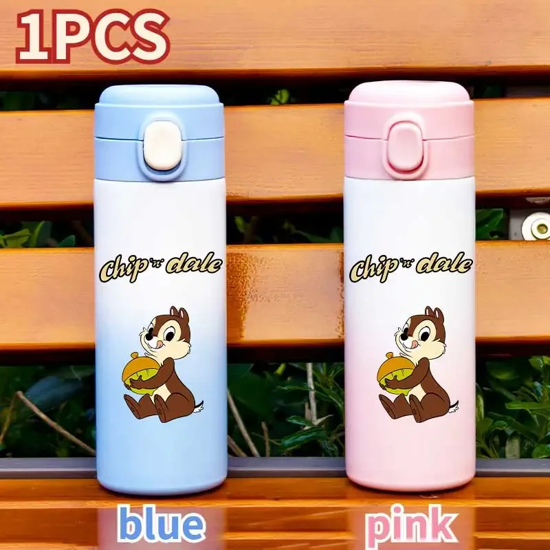 420ML Cartoon Chip&ampDale Leak Proof Insulated Water Bottle Outdoor Sports Portable 304 Stainless Steel Cup