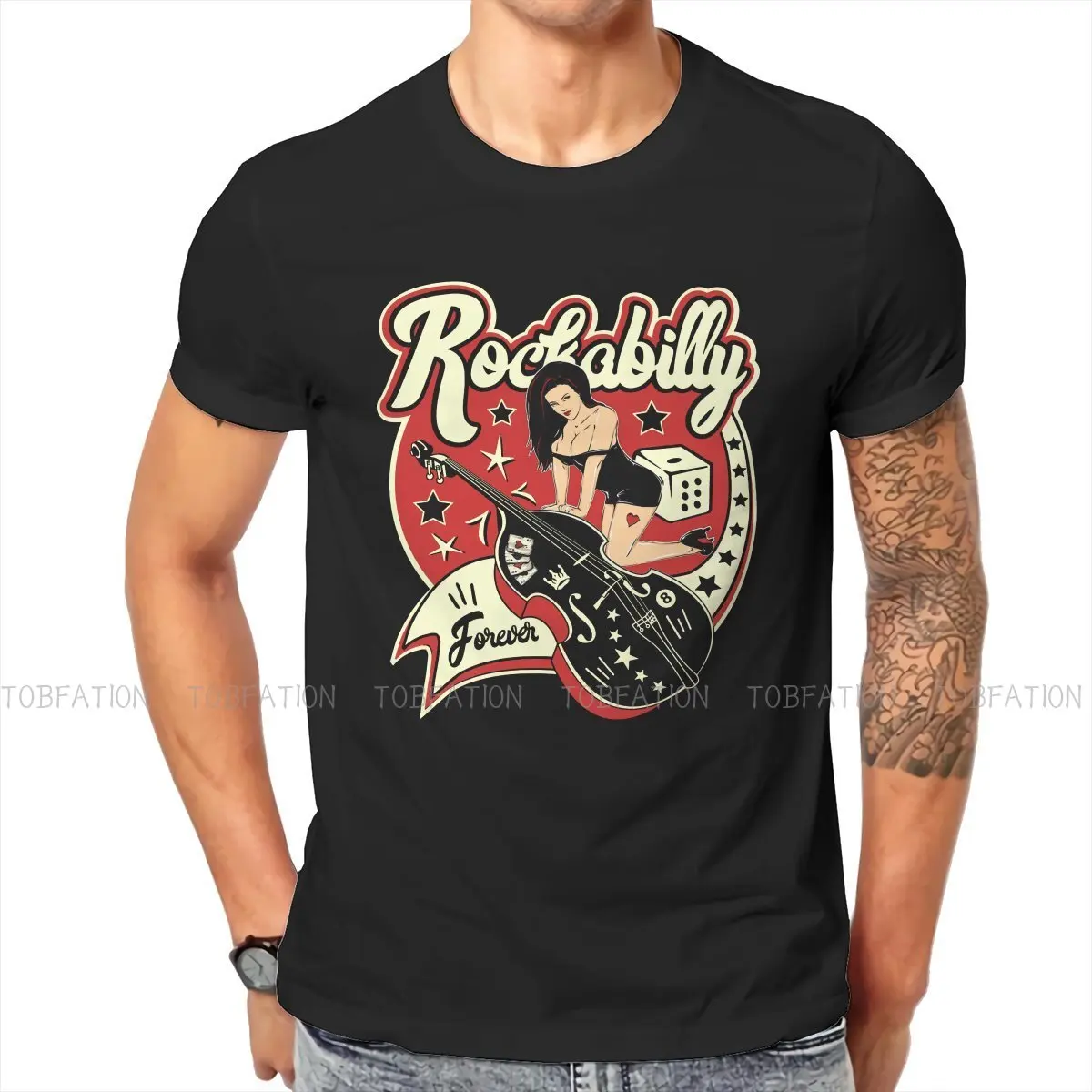 Rockabilly Pinup Sock Hop Rocker Vintage Rock and Roll Music Essential Tshirt Top Men Vintage Grunge Summer Men Clothing T Shirt