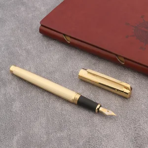 2022 Роскошная металлическая перьевая ручка 707, Классическая полосатая скульптура, канцелярские принадлежности, офисные принадлежности, золотые чернильные ручки