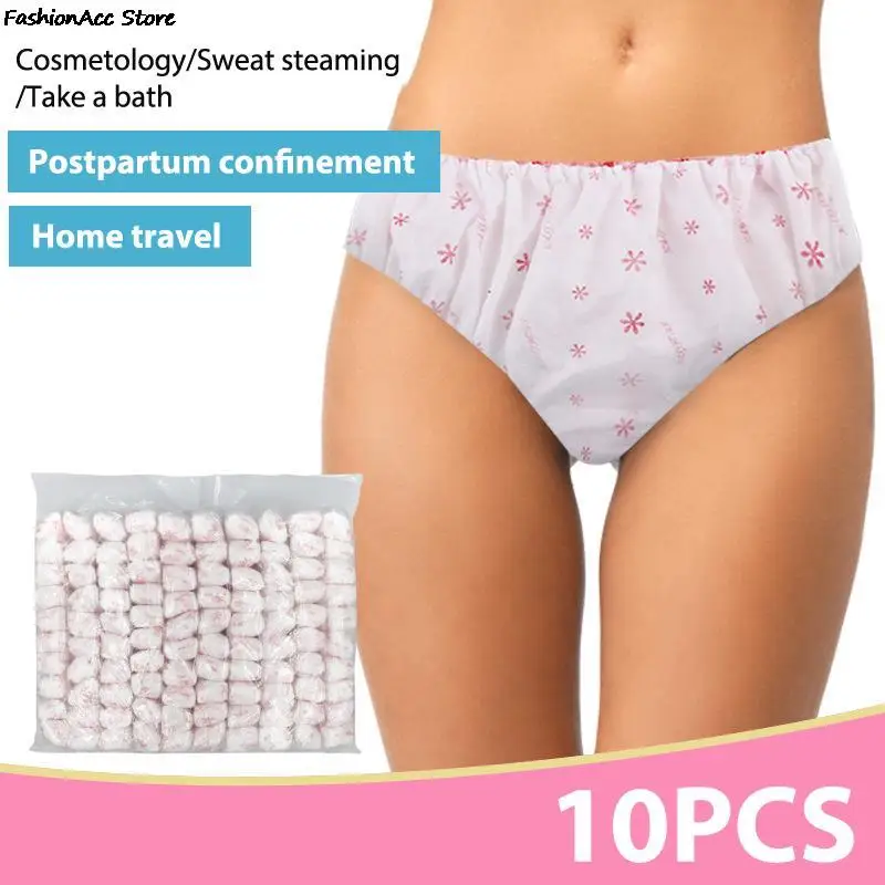 

10PCS/Set Women Disposable Cotton Underwear Travelling Postpartum Panties Non-woven Underpants Underwear Pregnancy Panties