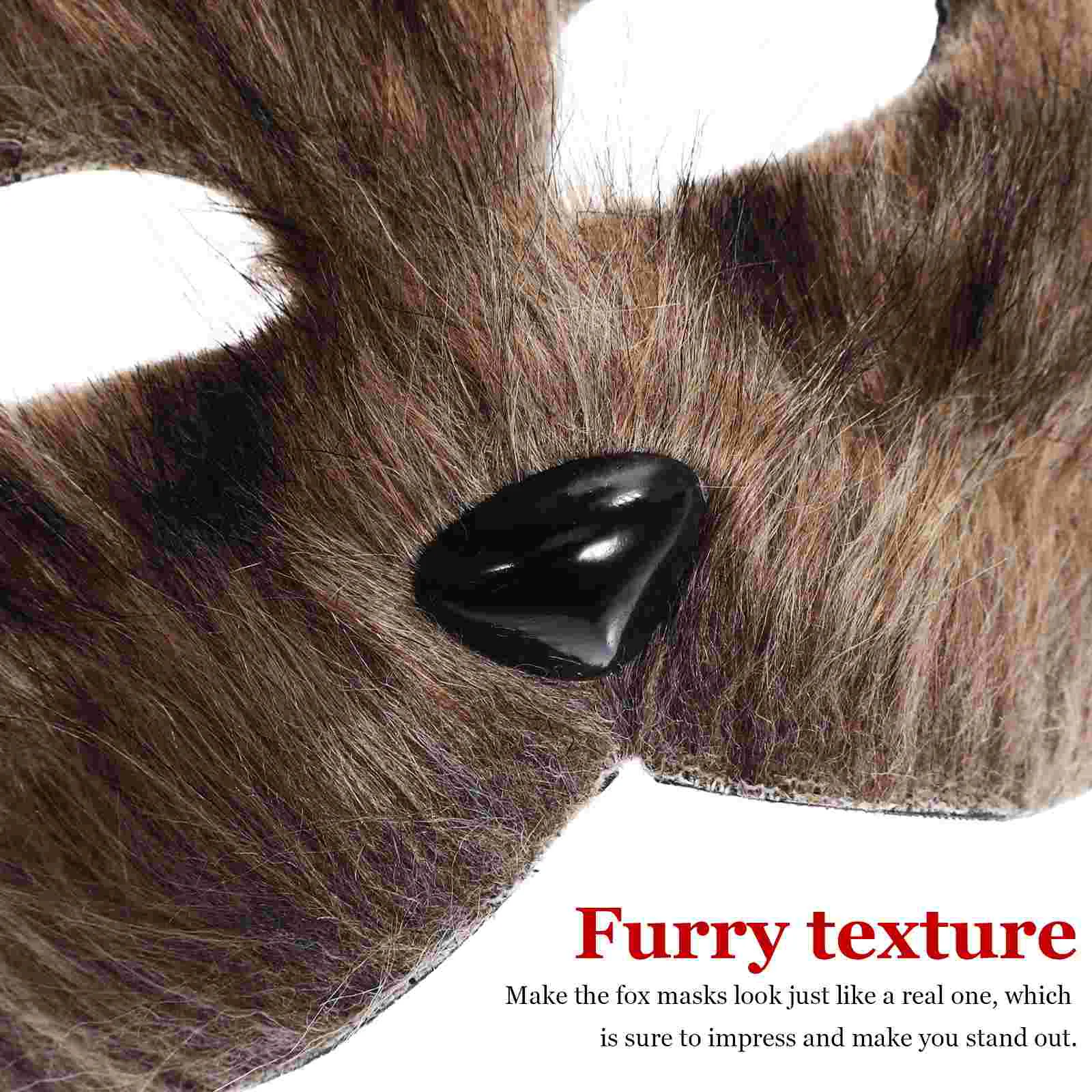 2 шт. Маска животного Косплей Маски для вечеринок Хэллоуин Пушистый костюм