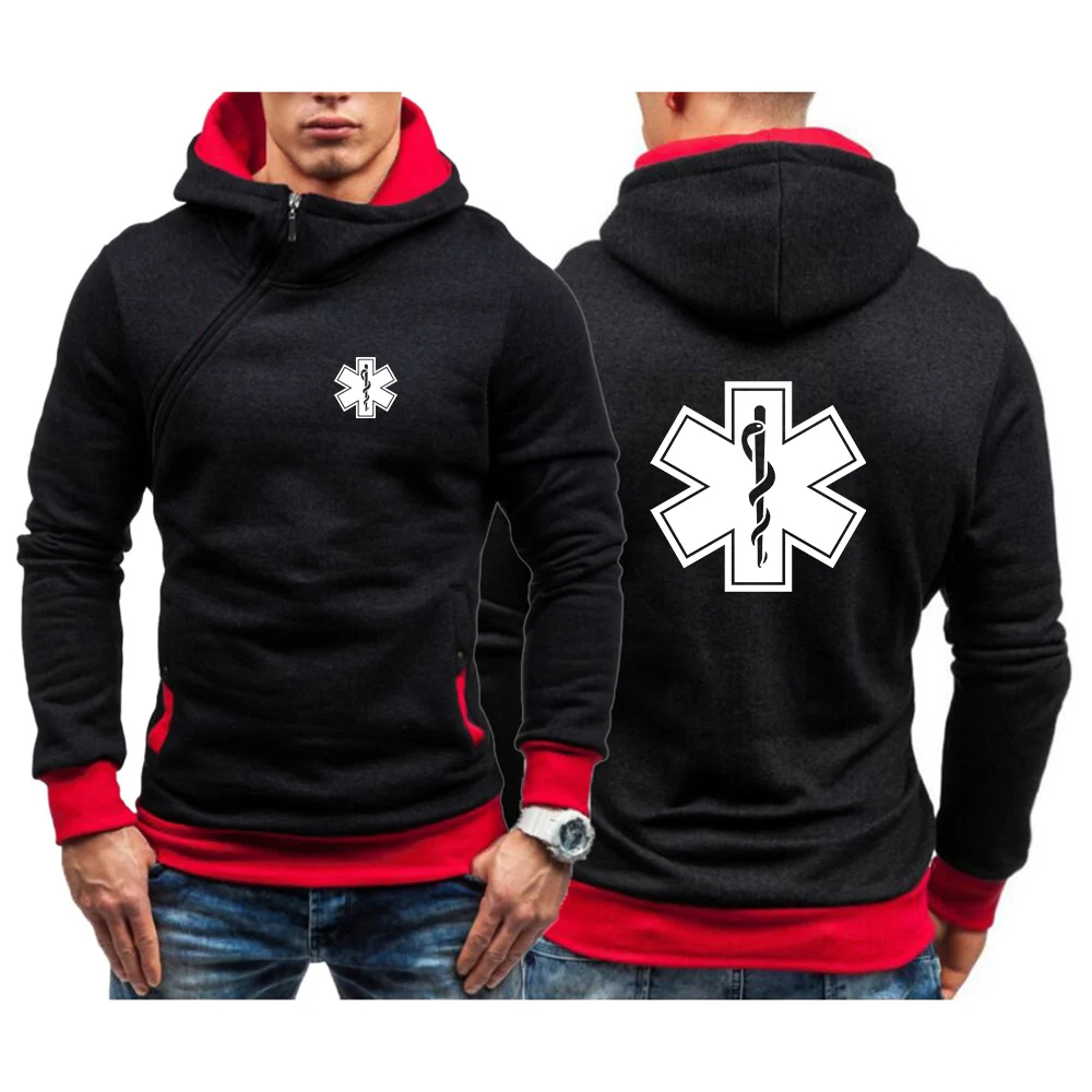 

EMT Paramedic Emergency Medical Men's Autumn New Hooded Sweatshirt Fashion Five Color Zipper Loose Casual Sweatshirt