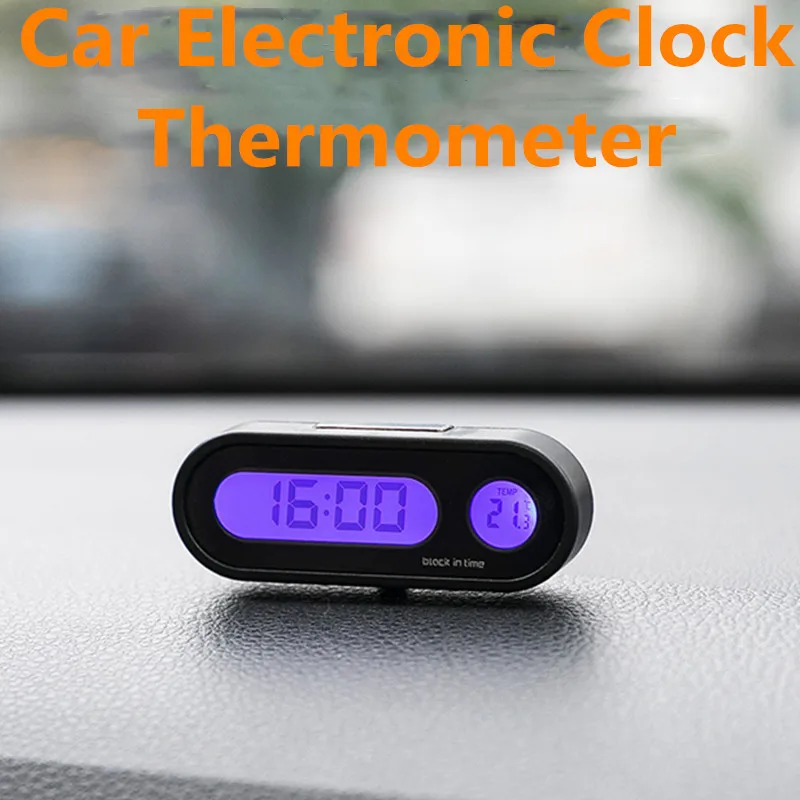 

Mini Electronic Car Clock Digital Display Car Clock Outside Thermometer Driving Time Reminder Automatic Car Styling Accessories