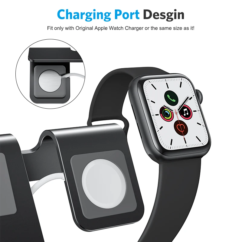 OMOTON Cell Phone Stand for 2 in 1 Universal Desktop Stand Holder for iPhone Fits All Series Apple Watch Bracket Base for tablet