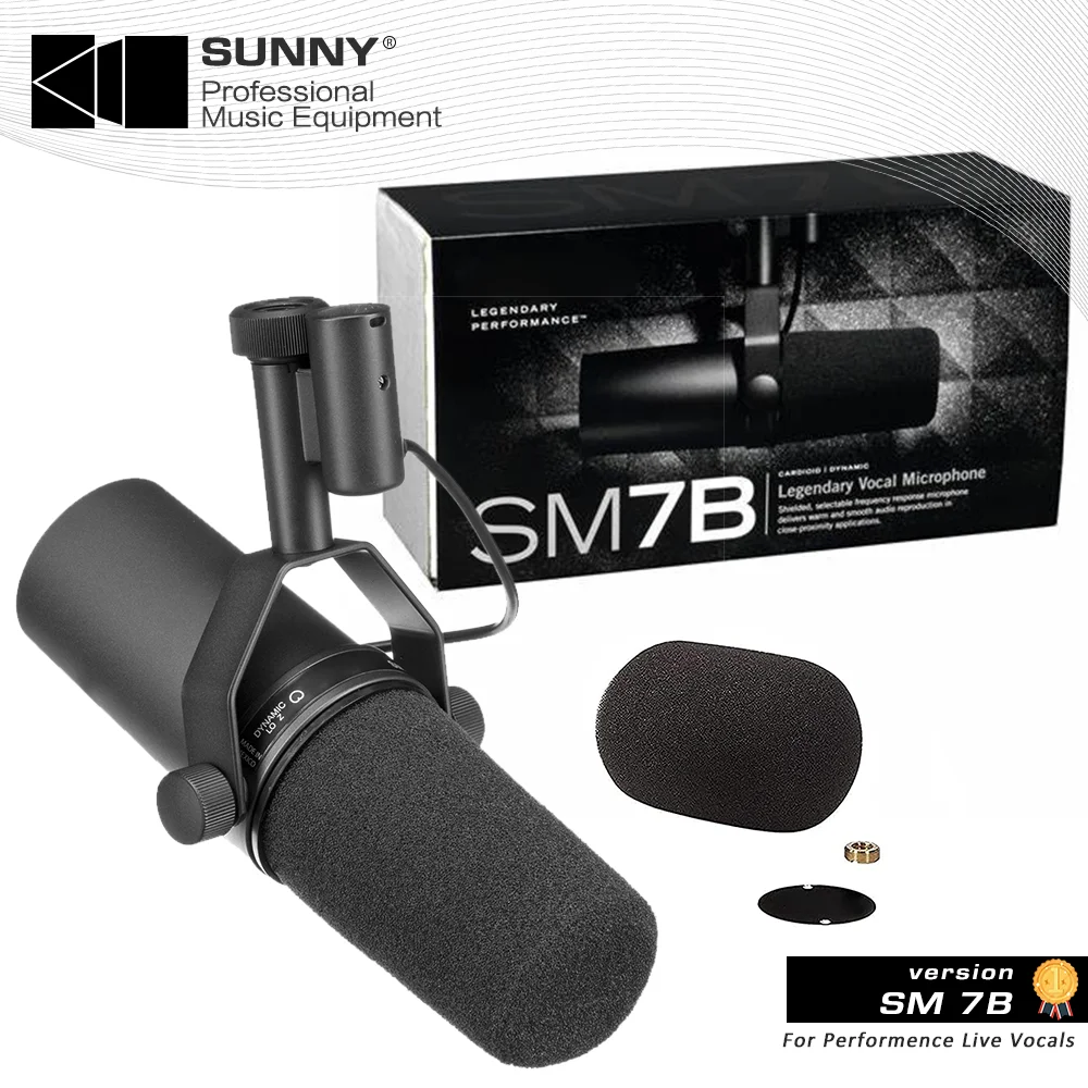 

Cardioid Dynamic Microphone Sm7b 7B Studio Selectable Frequency Response Microphone for Live Stage Recording Podcasting