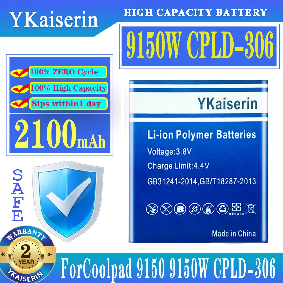 

Запасная батарея ykaisсеребрин 2100 мАч CPLD306 CPLD 306 CPLD-306 для Coolpad 9150W 9150 мобильный телефон