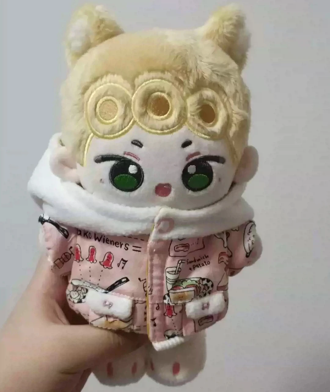 

20cm Anime JoJo's Bizarre Adventure Giorno Giovanna Plush Stuffed Doll Fat Body Plushie Pillow Change Clothes Cosplay Gift