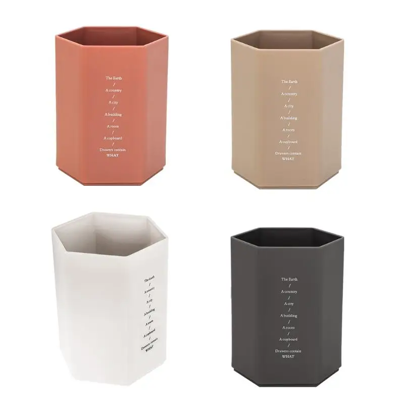 

Creative Multi-purpose Hexagonal Design Pen Holder Student Stationery Holder Metal Pencil Holder Large Capacity For Home Office