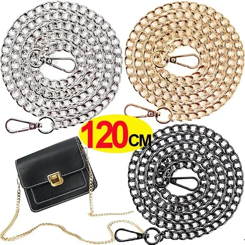 

Strap For Aluminum Handle Black Bag Findings Replacement Chain Making Chain Chain Jewelry Metal 120cm Chains Golden Silvery