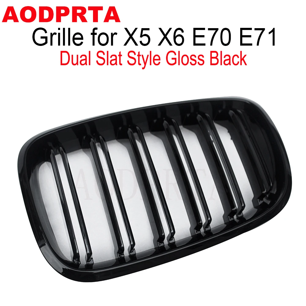 E70 E71 Решетка ABS Глянцевая черная сетка переднего бампера для BMW X5 X6 xDrive30i xDrive35i