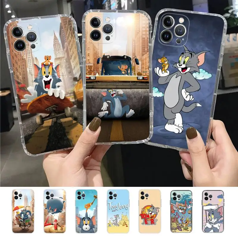 

Cartoon Cat And Mouse Phone Case for iPhone 11 12 13 mini pro XS MAX 8 7 6 6S Plus X 5S SE 2020 XR case