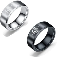 2pcs anime rings for men boys akatsu ring set jewelry cosplay itach stainless steel accessory gift party%ef%bc%88black white%ef%bc%89