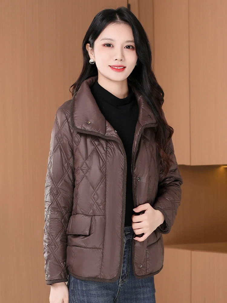 Jiujiang Short Lightweight down Jacket Cotton-padded Clothes Women Autumn and Winter 2024 New Popular Small High-Grade Mom Co...