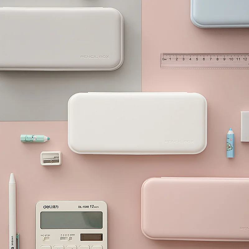 

Macaron Stationery Box Student Pencil Box Learning Stationery Storage Scrub PP Pen Box School Stationery Supplies