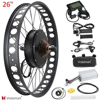 voilamart 1500w 48v 26 rear electric bicycle conversion kit fat tire ebike brushless gearless motor hub with lcd meter display