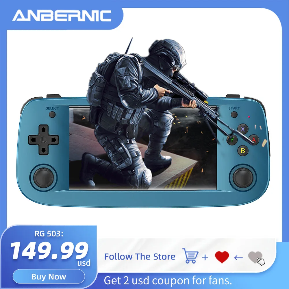 Anbernic New RG503 Linux Portable Game Console 4.95 Inch OLED Screen Mobile Game Player RK3566 1.8GHz Support Bluetooth&5G Wifi