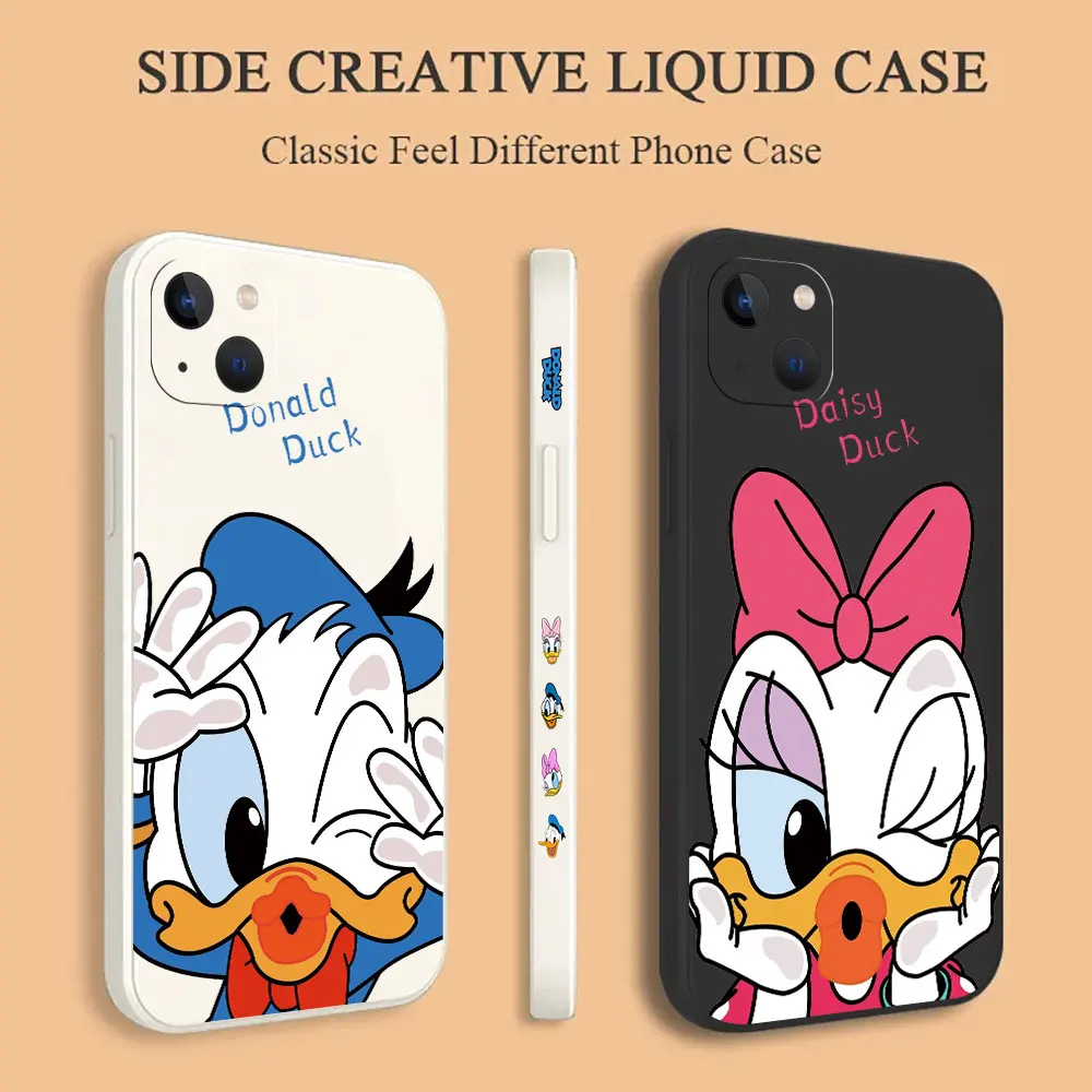 

Disney Donald Duck Phone Case For iPhone 15 14 13 12 11 Pro XS Max Mini X XR SE 7 8 6 6S Plus Colour Liquid Silicone Cover Cqoue