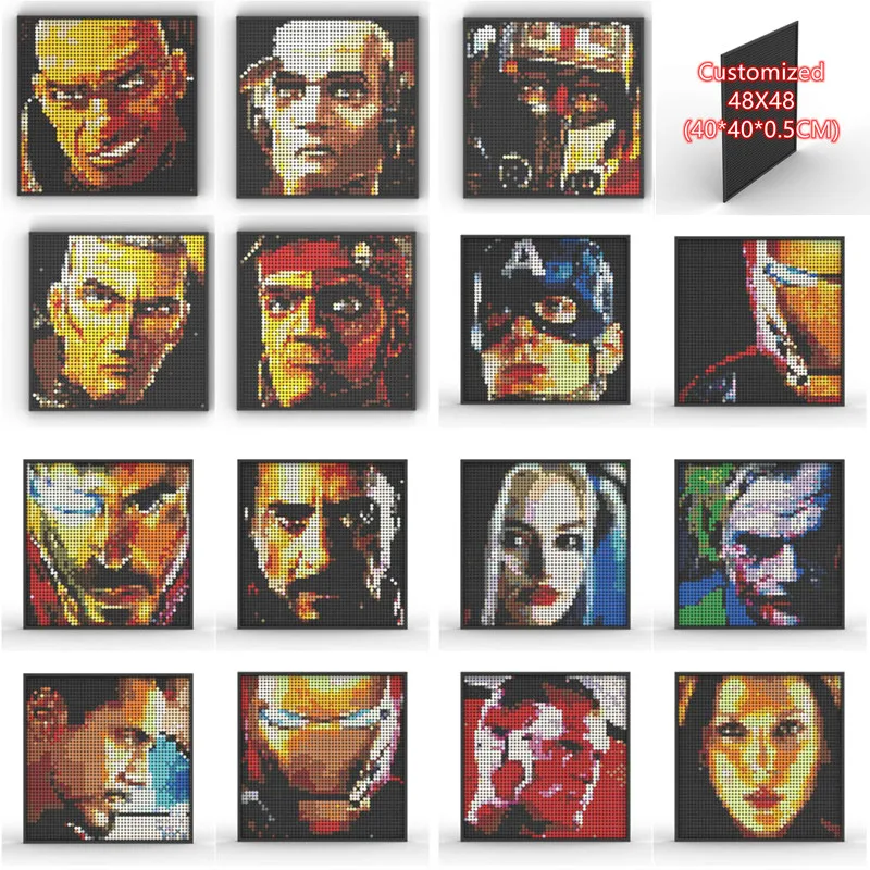 Клон мозаика пиксель искусство MOC набор картина MOC фигурки строительные блоки Джокер 48x48 пикселей художественное украшение Diy игрушки для детей