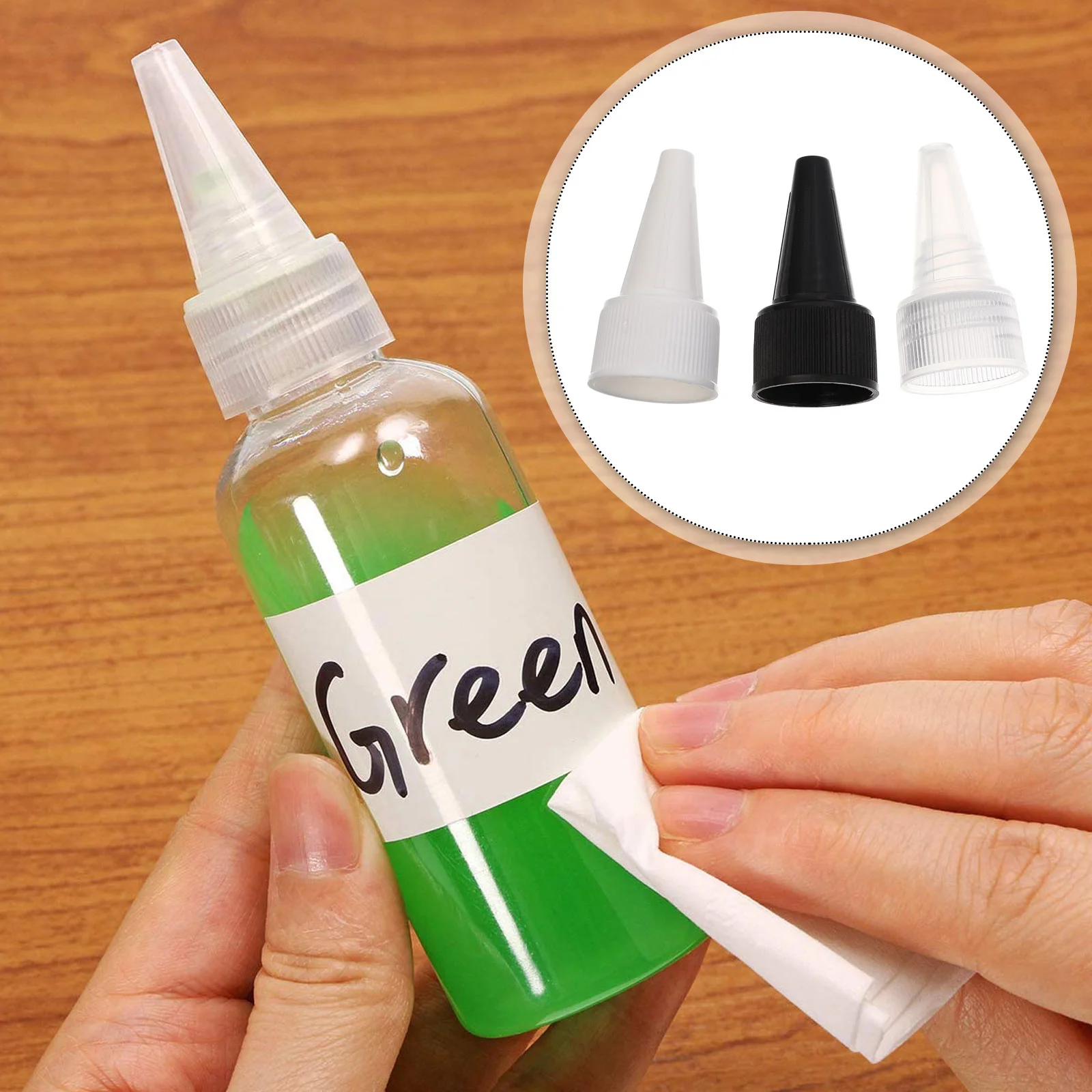 

Bottle Glue Squeeze Applicator Cap Caps Mouth Pointed Lid Lids Tip Liquid Tips Needledispensing Sealing Squirtreplacement Hair