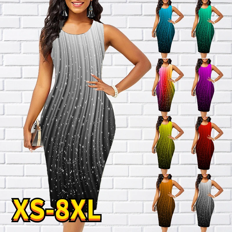 

New Women Shift Dress Fashion Sleeveless Polka Dot Print Dress Summer Round Neck Casual Classic Knee Length One Piece Dress 2022