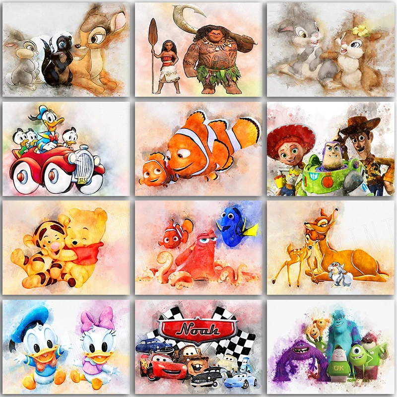 

5D DIY Diamond Painting Disney Bambi Donald Duck Cars Moana Home Decor Full Square&Round Diamond mosaic embroidery Cross stitch