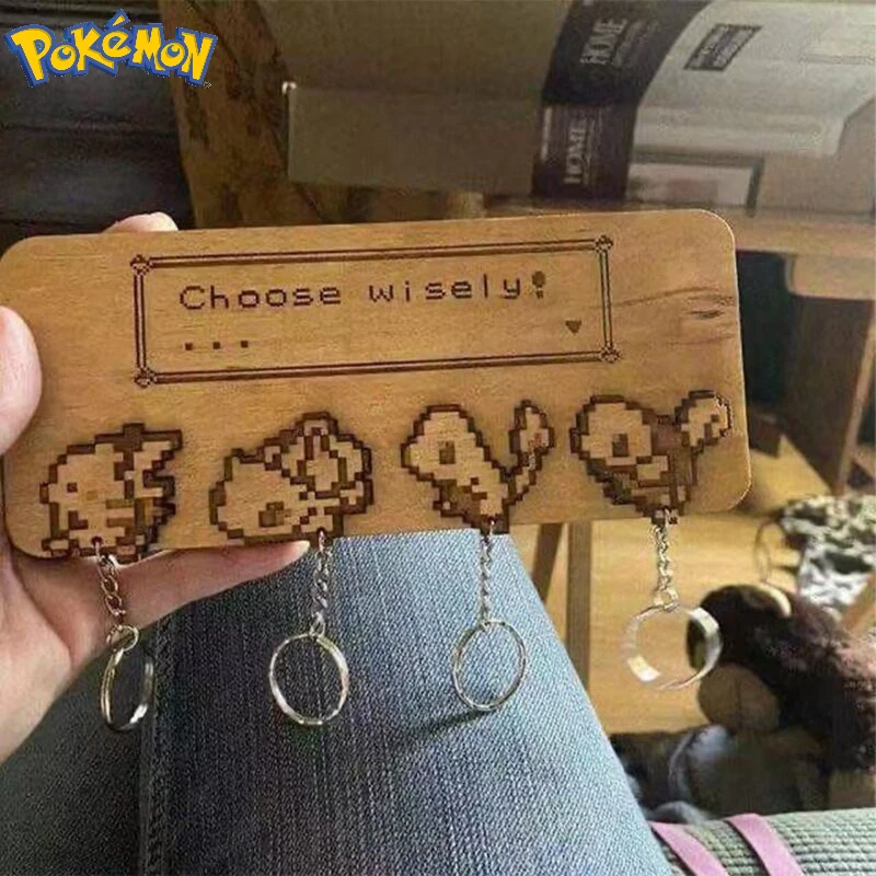 Покемон мультфильм Деревянный резной настенный брелок игрушки Пикачу крючок