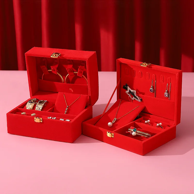 Hardware Dowry Jewelry Box Wedding Emblem Wedding Gift Box Ring Necklace Bracelet Jewelry Set Box