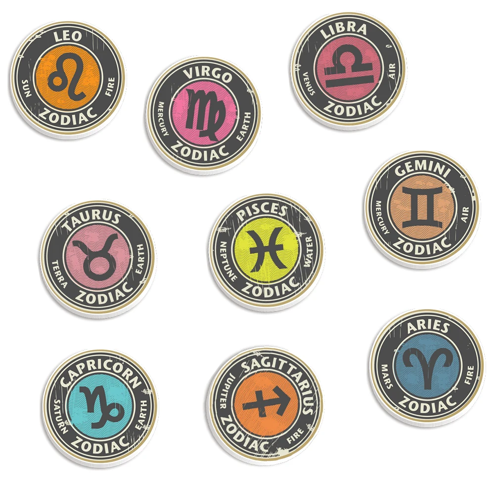 The Zodiac Resin flatback planars for Craft Making and DIY Decoration 10 pcs