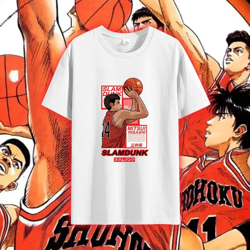 

SLAM DUNK T-Shirts Sakuragi Hanamichi Kaede Rukawa Printing O-neck T-Shirt Summer Thin Cosplay Anime Clothing for Woman Gifts