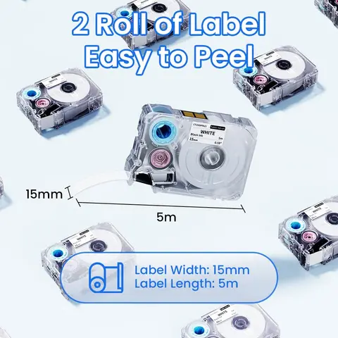 Лента для этикеток Phomemo A30/P15 черная на белом/прозрачном/розовом