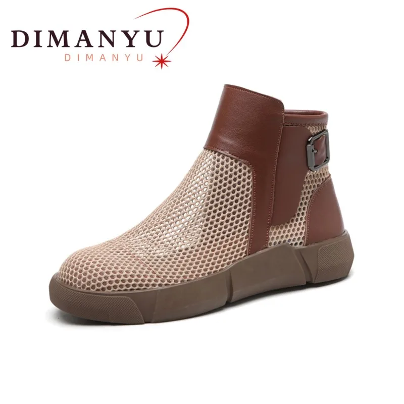 DIMANYU Women's Summer Boots 2023 New Mesh Ankle Boots Women Casual Large Size 41 42 43 Mesh Anti Slip Women's Cool boots