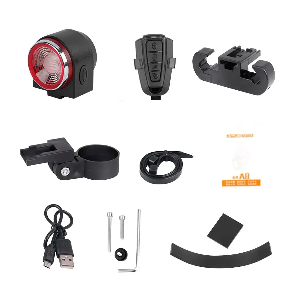 

Комплект задних фонарей для велосипеда, Водонепроницаемый COB фонарь с дистанционным управлением, зарядка через USB, подседельный штырь, вело...