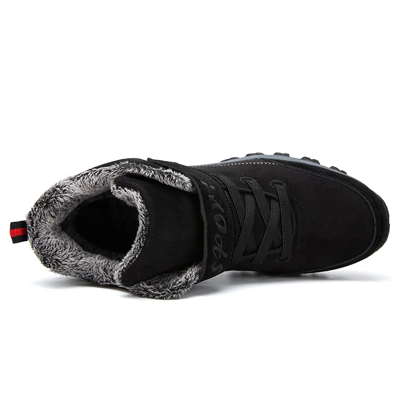 Зимние мужские ботинки с мехом теплые женские нескользящие Мужская Рабочая