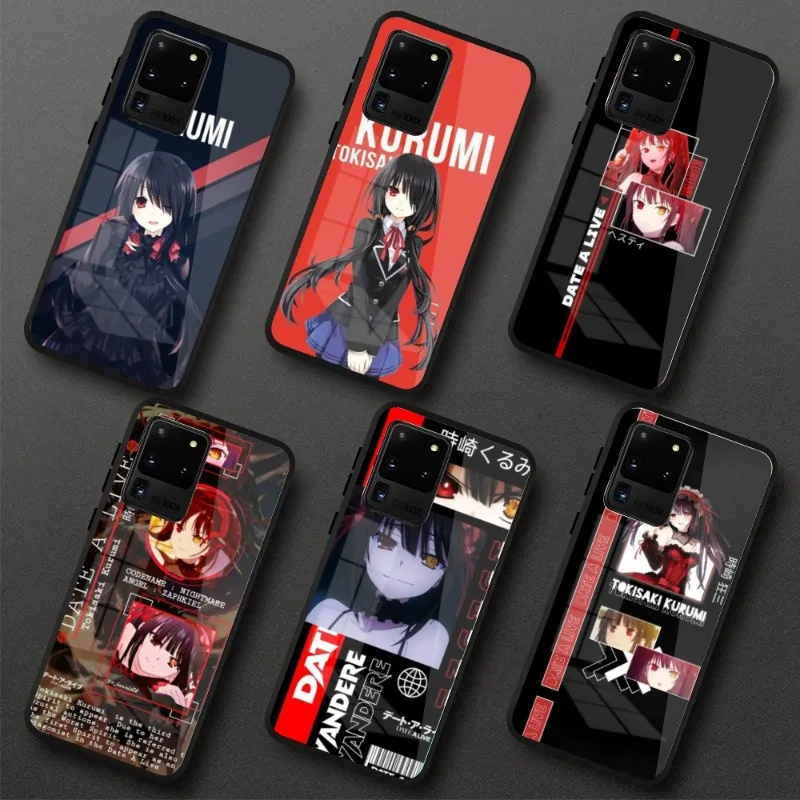 

Стеклянный чехол для телефона с рисунком из аниме Kurumi Tokisaki чехол для телефона для Samung S23 S22 S21 Pro Ultra A13 A33 A53 NOTE 20