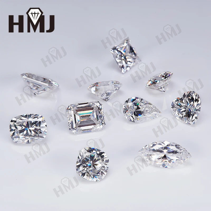 Муассанит с бриллиантами белый цвет D сертификатом GRA круглое овальное сердце