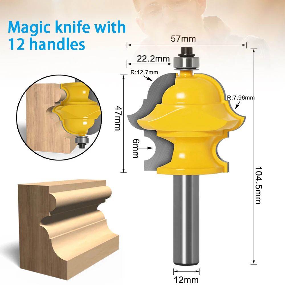 

Milling Cutter Tools Shank Bit Raised Panel Cabinet Door Router Bit Sets Rounded Corner Knives Engraving YN17