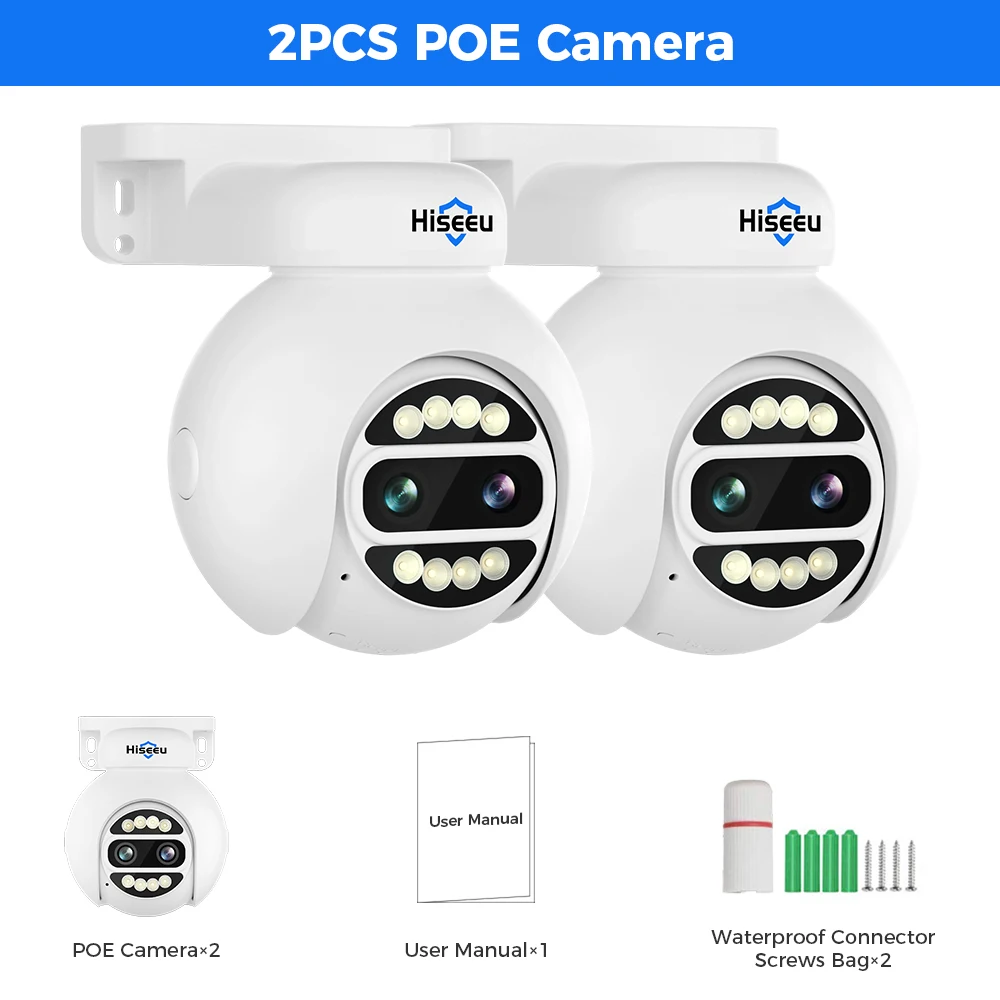 

Двойной объектив, 4 МП, 8-кратный цифровой зум, POE PTZ