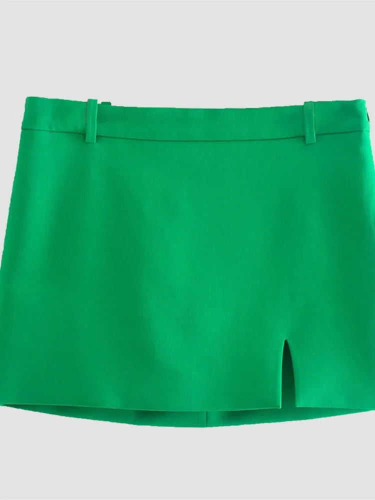 Весенний женский элегантный костюм для работы блейзеры и мини-юбка модный