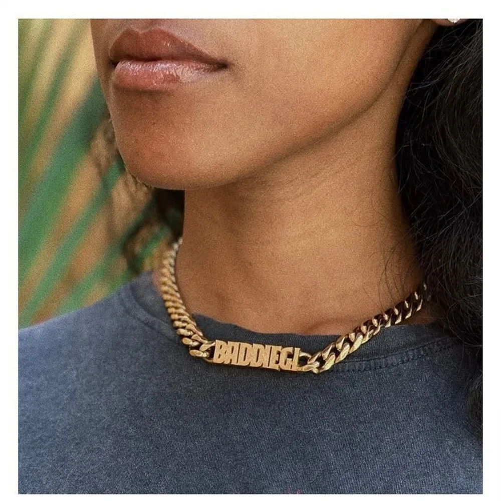 

Ожерелье с именем на заказ 8 мм кубинская толстая цепь из нержавеющей стали Толстая бижутерия подарок для мужчин в стиле хип-хоп