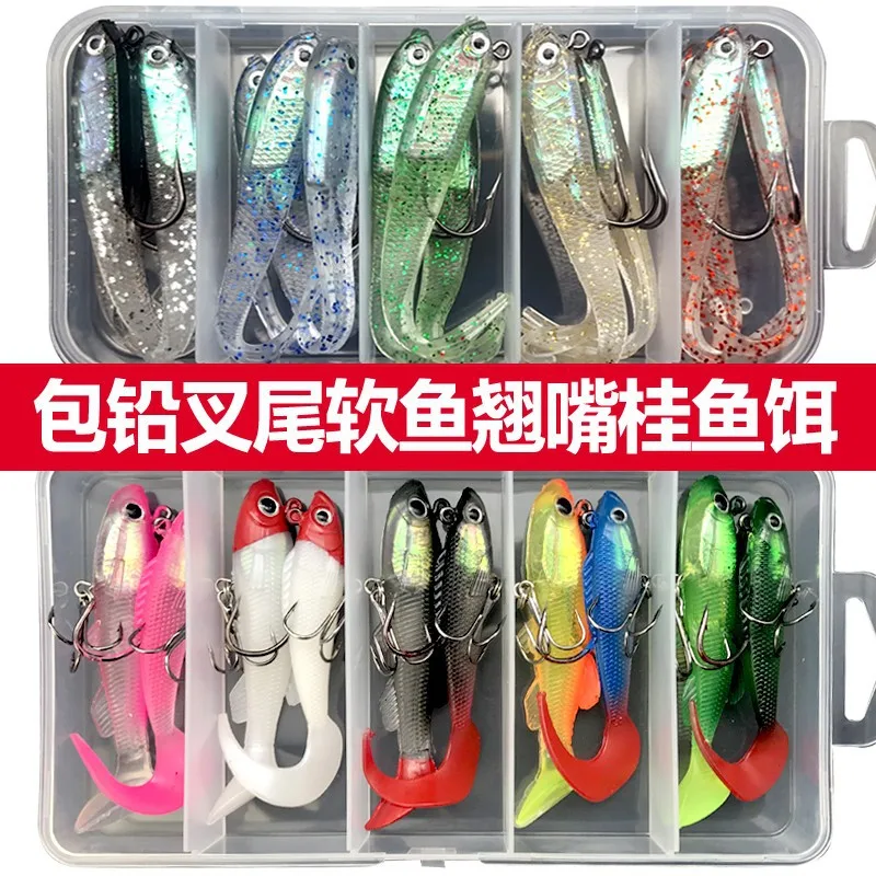 Люер Мягкая приманка Свинцовое покрытие Рыбный костюм Сом рыба Светящаяся