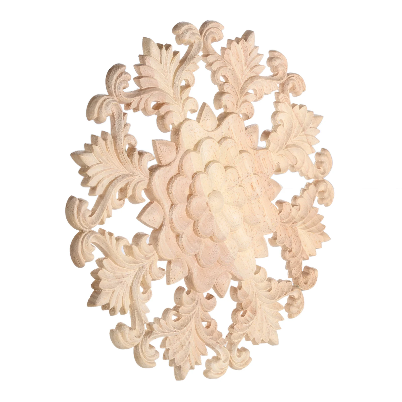 

1pc vintage wood decals round carved wood decorations wood carvings wall art supplies home decorations home wardrobe accessories